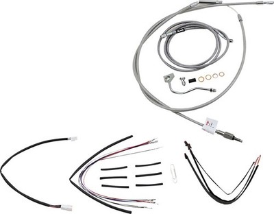 Extended Braided S.S. Control Cable Kit For 14'' Gorila Bars Burly Brand B30-1158