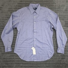 Vtg Polo Ralph Lauren Dress Shirt Men 16.5 Blue Button Up Two Ply Andrew