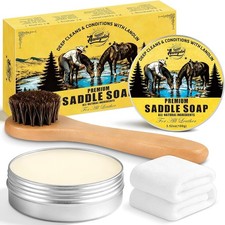 Saddle Soap for Leather 3.52oz,3-in-1 Leather Cleaner  Conditioner to Soften,Pr