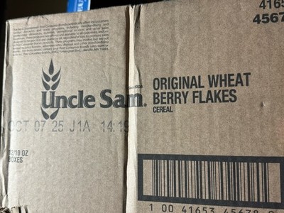 Uncle Sam Original Wheat Berry Flakes Cereal 12 Box Case Factory Sealed Expired