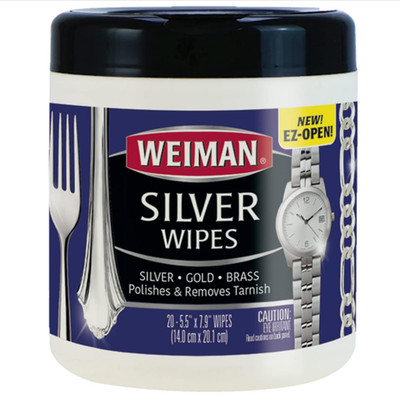 Weiman Jewelry Polish Cleaner, Tarnish Remover Wipes - 20 Count - Silver/copper