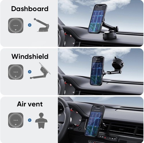 Qi2 Chargeur Voiture Sans Fil 15W pour iPhone 16/15/14/13/12, Ventilation Magnétique/Pliable... - Photo 5 sur 8