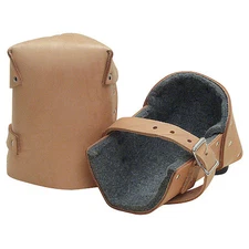 KRAFT TOOL WL088 Thick Felt Leather Knee Pads, 1", PR1