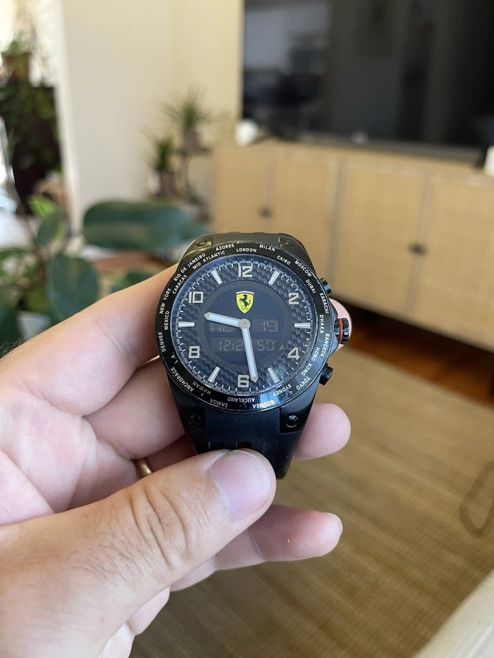 Часы мужские FERRARIWorld хронограф с сигнализацией времени черный циферблат FE-05-IPB-FC 45 мм! - Изображение 2 из 4