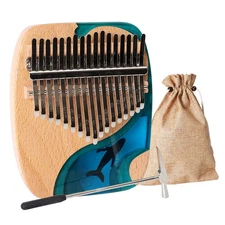 Kalimba Thumb Piano 17 Keys Portable Mbira Finger Piano Musical Instrument Blue