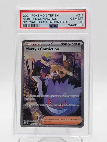 MORTY'S CONVICTION 2024 POKEMON TEMPORAL FORCES #211 SIR PSA 10 Q3963