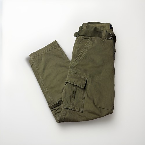 Abercrombie & Fitch Loose Cargo Pants Size 28x30 Paratrooper Green Y2K Vintage