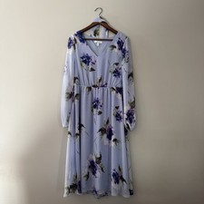 Nine West | Lavender Floral Long Sleeve Dress (Size 10)
