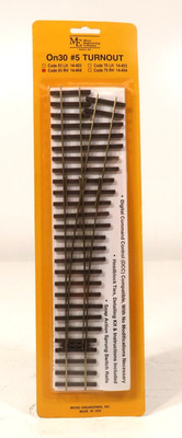 Micro Engineering 14-404 HO On30 Right Hand #5 Turnout Code 83 LN