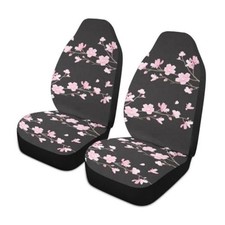 Cherry Blossom Car Seat Covers Set of 2,Japanese Flowers Print Tree Pink
