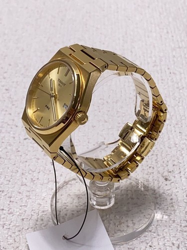 TISSOT PRX 35mm Quartz Analog Watch Stainless Steel Gold Excellent JAPAN - Picture 2 of 7
