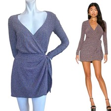 Show Me Your Mumu Revolve Kimora Long Sleeve Wrap Mini Dress Rainbow Size Small