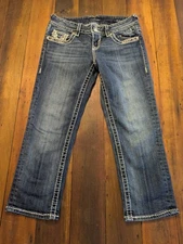 Vigoss The Dublin Capri Jeans Women’s Juniors Size 3/4 Rhinestones Low Rise