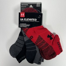Under Armour UA Elevated Performance No Show Socks 3 Pack Men  s 4-8.5 Boys NEW