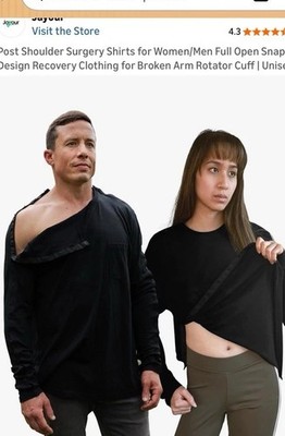 2/ Post Surgery Tshirt Size Small Snaps Along Shoulders And Down The Side