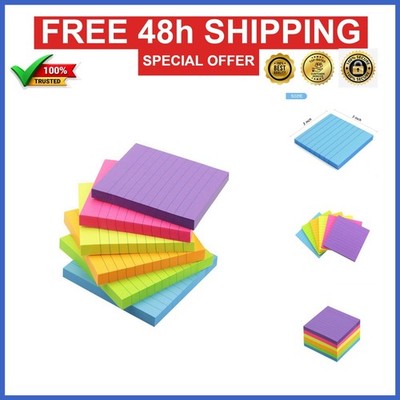 Early Buy 6 Bright Color Lined Sticky Notes 3x3 in, 600 Sheets Total