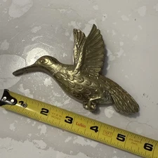 Vintage Homco Mini Matte Gold Hummingbird Wall Plaques Decor Plastic