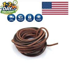 5 Yards Dark Brown Leather Strip Cord - 3mm Braiding for DIY Crafts and Lacing