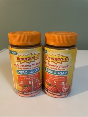 (2) Emergency-C Zero Sugar Immune Support Adult Gummies 36 Count - Exp 12/2025