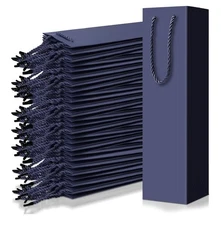 80 Pack Wine Gift Bag Wine Bottle Paper Gift Bags Paper 3.7 x 3.5 x 14 Inch Dark