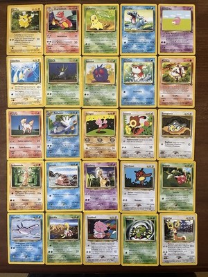 Lot 25 Pokemon Karten Ita - Chikorita Totodile Pikachu Charmeleon Base Set Neo