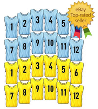 24 Pcs Soccer Scrimmage Practice Vests Reversible Numbered Soccer Team Pennies w