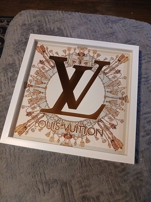Oliver Gal Louis Vuitton LV Monogram Canvas Fashion Wall Art 16 x16  Rare Print