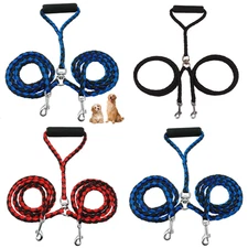 2 Way Dog Leash Pet Leashes Double Dual Walking Leash No Tangles Lead Training