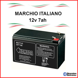 Batteria 12v 7ah Piombo Ermetica agm ups Elettronica 7a 7,2a come FIAMM FG20721 