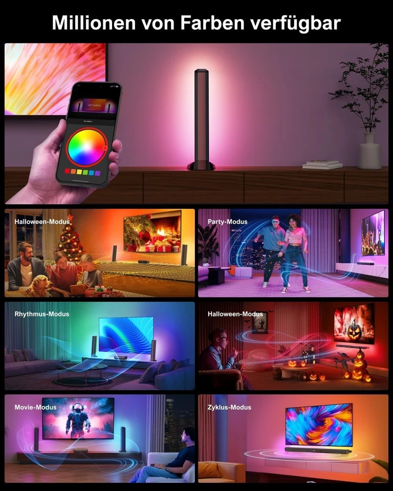 ULTIMEA 5.0 Soundbar RGB-Beleuchtung Heimkino Soundsystem + App Apollo S70 - Bild 2 von 4