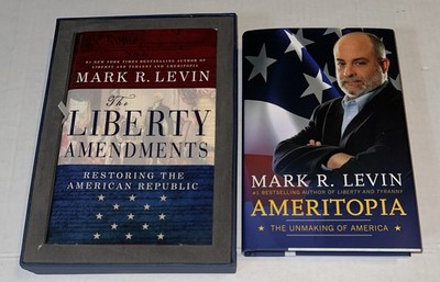 The Liberty Amendments and Ameritopia by Mark R. Levin Hardcover BOTH SIGNED