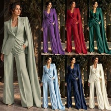 Elegant Women Suit 2 Pieces Work Wear Set Ladies Office Slim Fit Wedding Groom