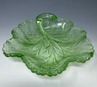 Indiana Glass #6 Pebble Leaf Bowl Green UG Depression Glass