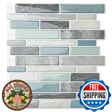 WOWSTAR 10-Sheet Peel and Stick Backsplash Tile Kitchen Wall Grey Blue
