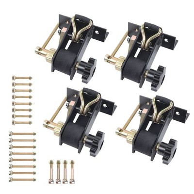 4 PCS Ladder Rack Ratchet Straps w/ J-Hook 1.5''W x 7.5'L Black Square Tube Mount