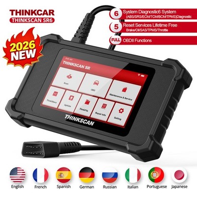 2026 THINKCAR SR6 OBD2 Scanner Engine ABS SRS BMS 6 Systems ECM Diagnostic Tool