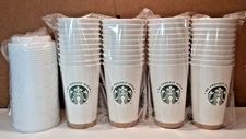 40 -16oz Cups with Lids NEW - Coffee Cups -16oz Starbucks Paper Hot Cups- Grande