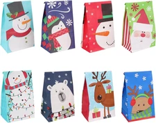 Small Christmas Gift Bag Goodie Treat Bag for Holiday Party Favor 24 Pack