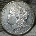 1891-o Morgan Silver Dollar AU BU Details Scratchy Obverse Slight Cameo & Mirror