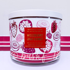 Bath Body Works RASPBERRY JAM DONUT Candle Scented 3 Wick NEW
