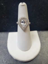 .925 Sterling Silver Genuine Cubic Zirconia Ladies Ring