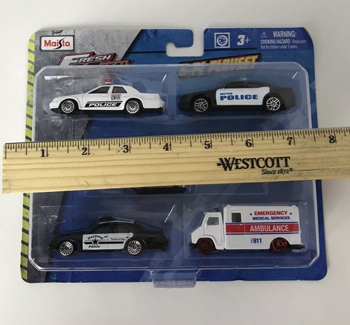 Maisto Fresh Metal Police With Ambulance 5 Piece Die Cast Playset New In Box - Picture 5 of 6