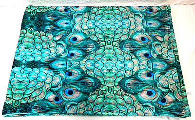 SPOONFLOWER ~ Peacock Throw 68x50 Teal Blue Green