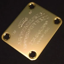 GUITAR NECK PLATE - Engraved Etched - OUIJA BOARD - GOLD