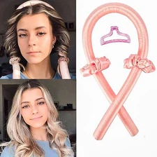 HEATLESS CURLING ROD HEADBAND NO HEAT CURLS SILK RIBBON HAIR ROLLERS SOFT WAVE✅⭐