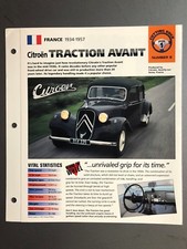 1934 - 1957 Citroën Traction Avant IMP "Hot Cars" Spec Sheet Folder Brochure