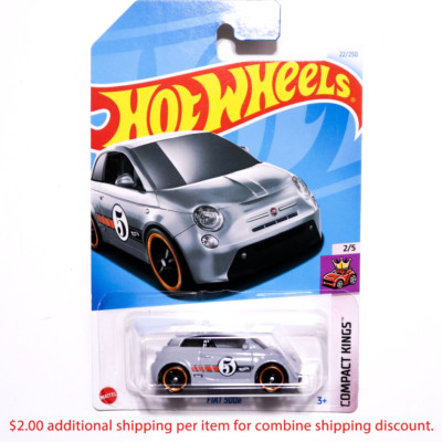 Hot Wheels Compact Kings Fiat 500e Model Car 1:64 Scale