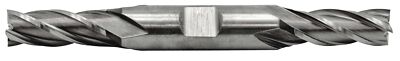 23/32'' Double-Ended End Mill, HSS, 4-Flute, 3/4'' Shank, USA Made
