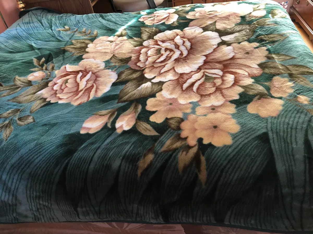 Tiger Wind Carving Floral MINK Blanket Queen Size World Class Mink