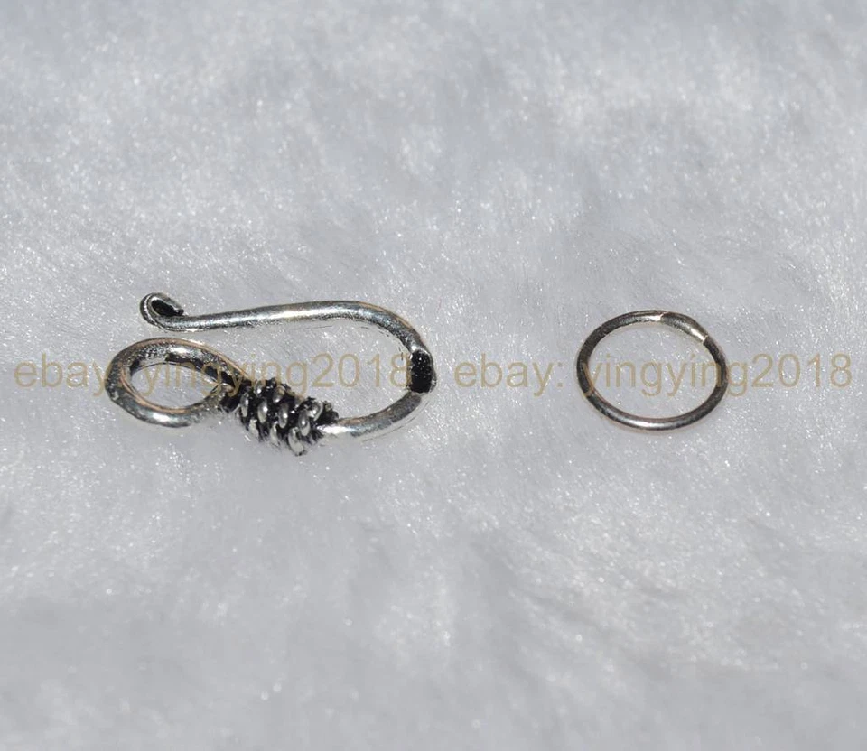 Sterlings Silver Hook Bead Clasp Connector For Necklace Bracelet Jewelry Making - Image 2 of 4